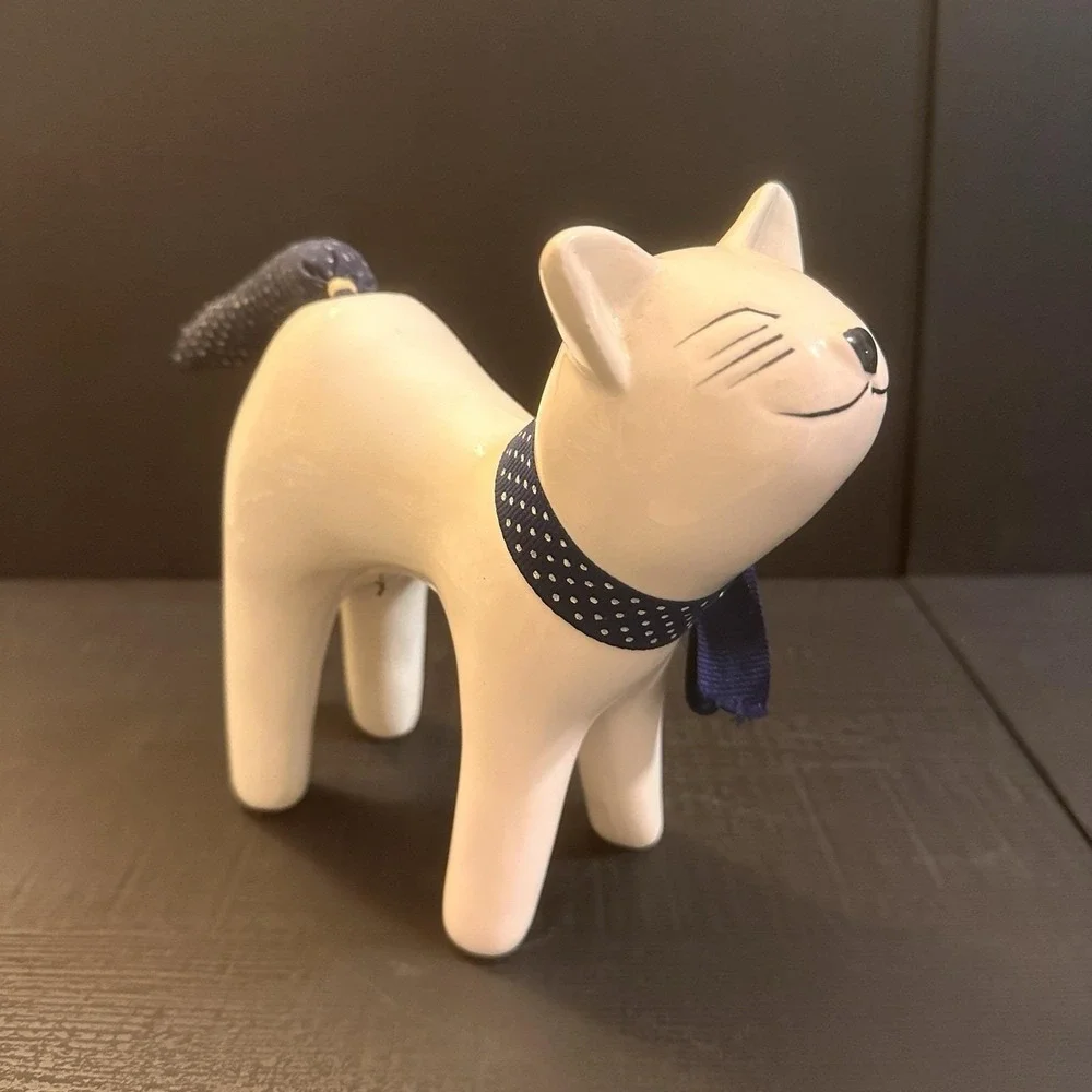 Vtg.1987 Designed Giftware,‎ Enesco Cat, Happy smiling cat Taiwan 9